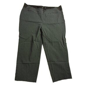 Investment 20W Cropped Dress Pants Black and white polka dots w/ Ankle Buttons